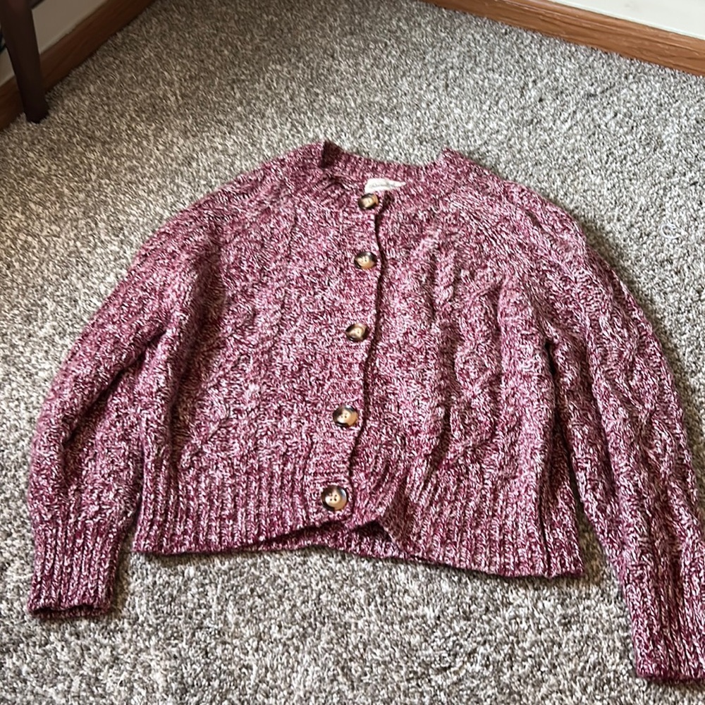 Pink button up sweater